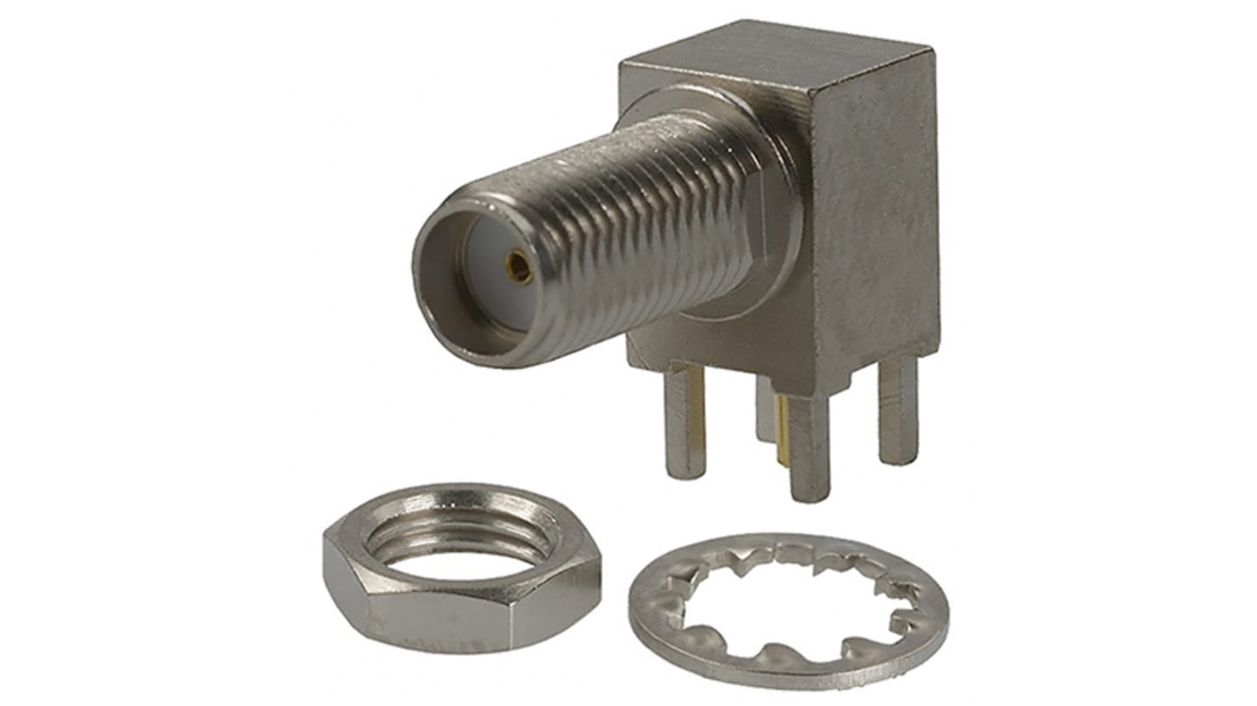 Cinch Connectors SMA Female Koaxialsteckverbinder SMA-Steckverbinder, Leiterplattenmontage, Löt-Anschluss, 50Ω mit