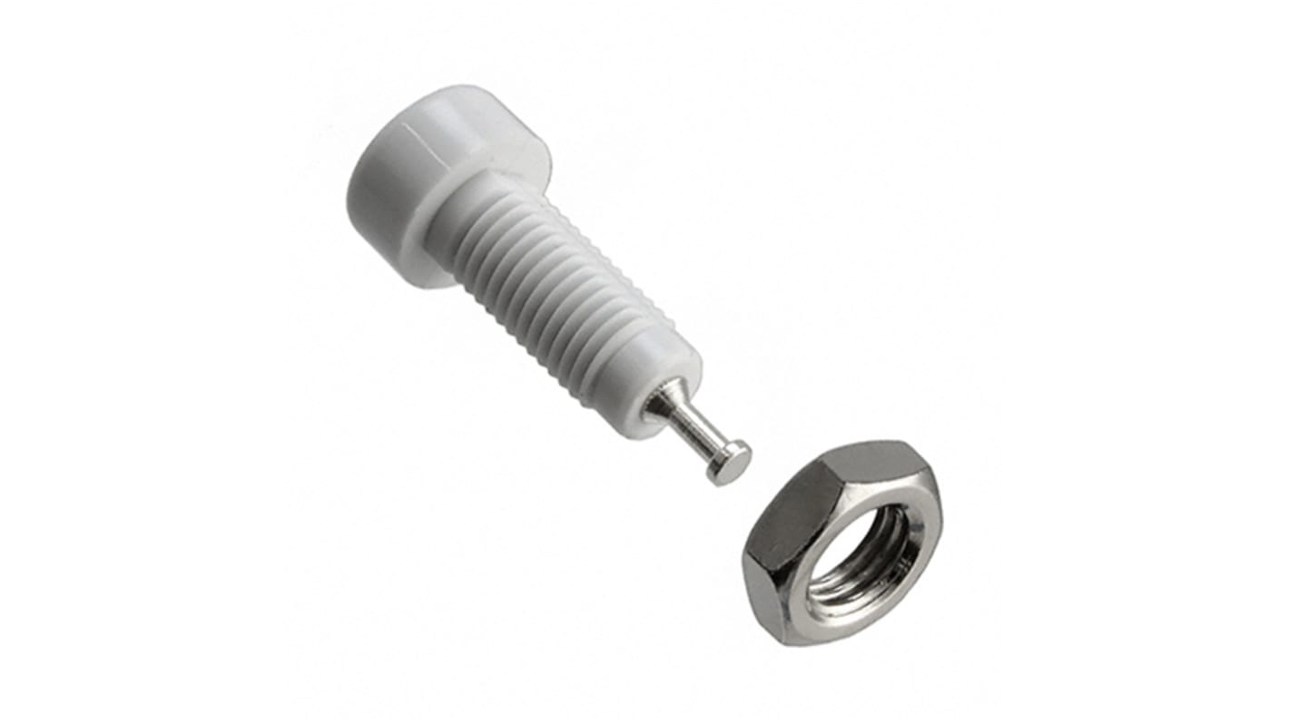 Cinch Connectors White Female Test Socket, 2mm Connector, Solder Termination, 10A, Silver Plating
