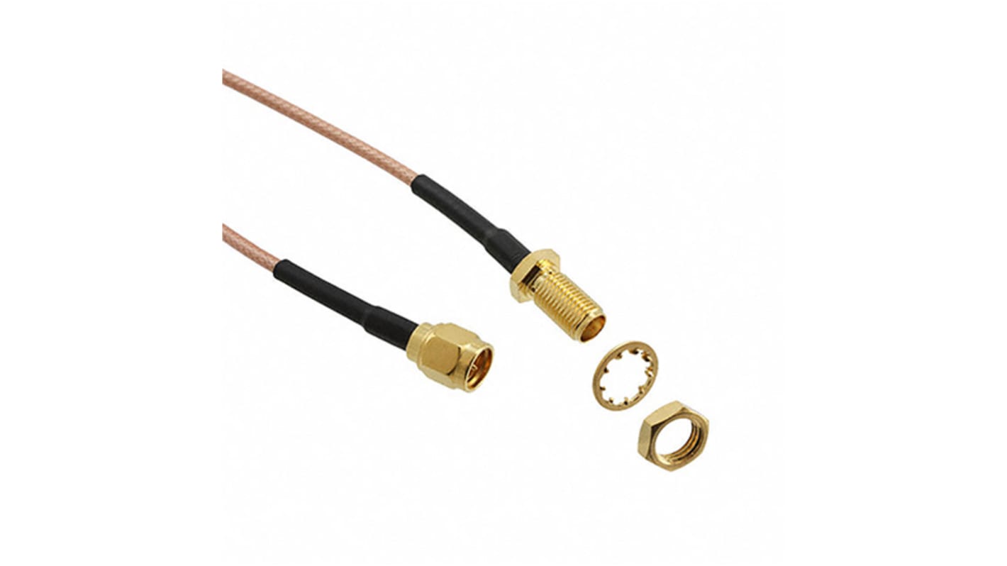 Cable coaxial RG316 Cinch, 50 Ω, con. A: SMA, Macho, con. B: SMA, Hembra, long. 914.4mm