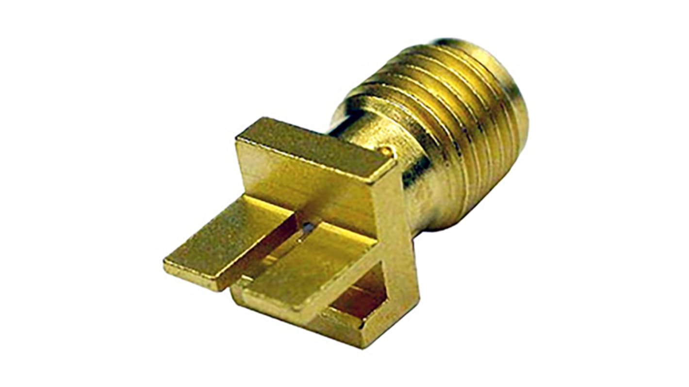 Cinch Connectors SMA HF Series, jack Edge Mount SMA Connector, 50Ω, Solder Termination, Straight Body