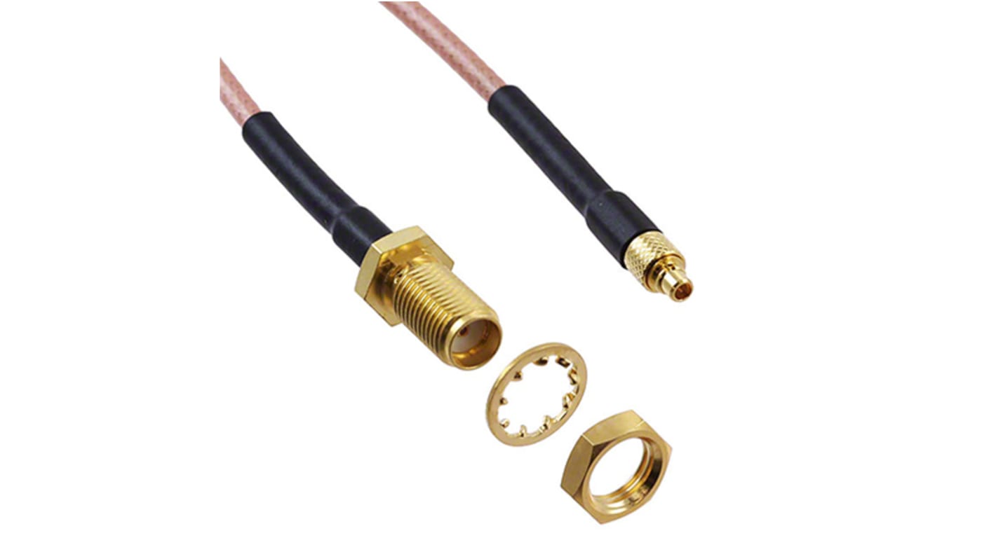 Cable coaxial RG316 Cinch, 50 Ω, con. A: MMCX, Macho, con. B: SMA, Hembra, long. 304.8mm