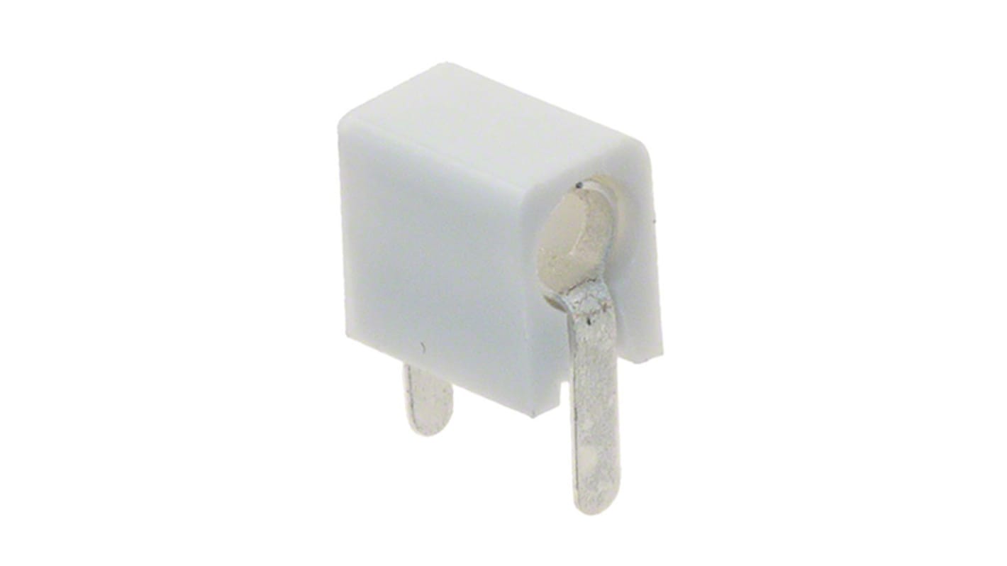 Cinch Connectors White Male Banana Connector, Solder Termination, 5A, 1.5kV, Silver Plating