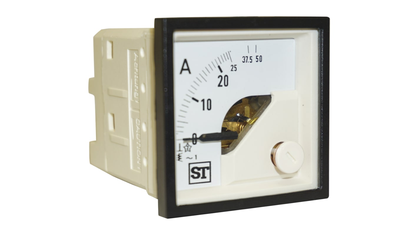 Sifam Tinsley Sigma Analogue Panel Ammeter 25A AC, 48mm x 48mm Moving Iron