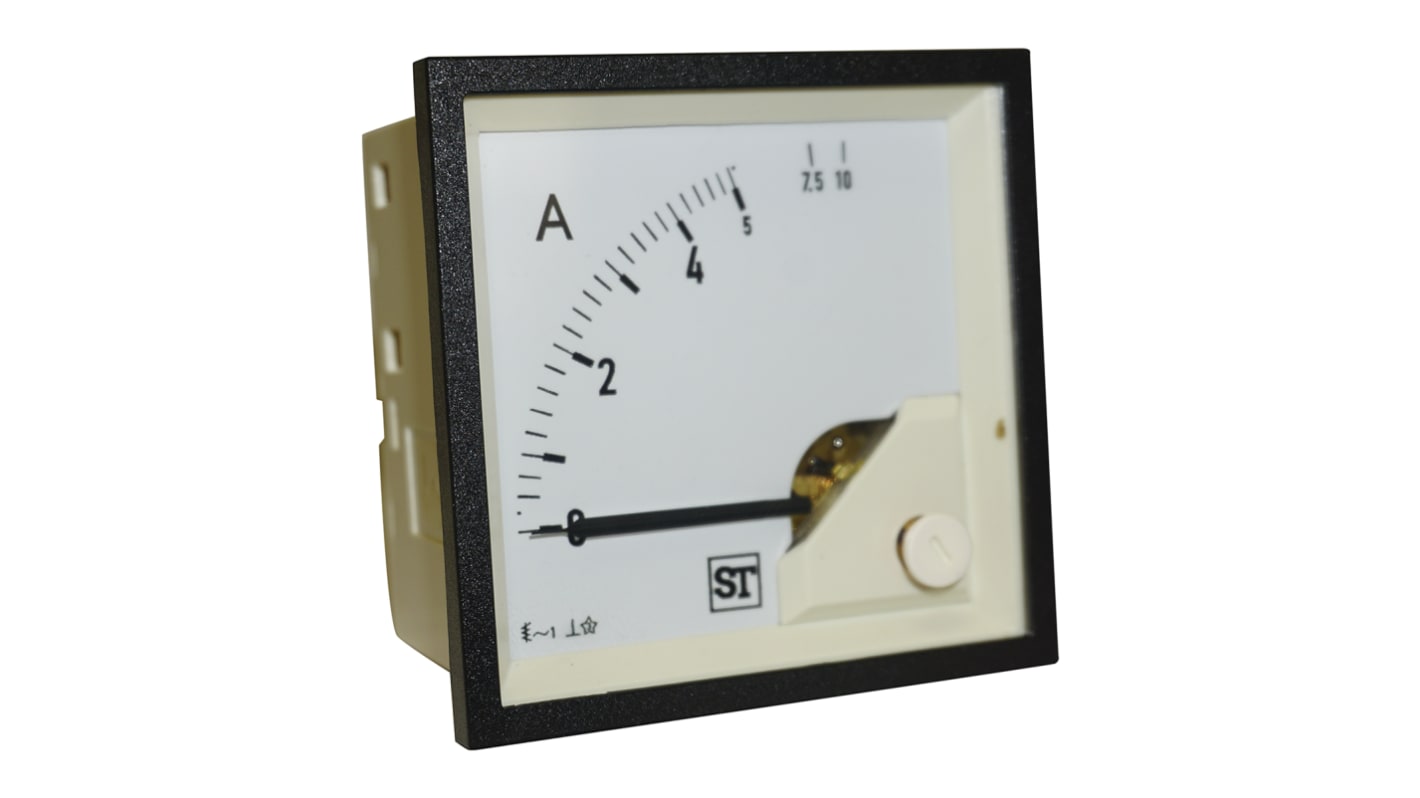 Sifam Tinsley Sigma Amperemeter 5A AC Dreheisen, 68mm x 68mm T. 54mm, 0 → 5A