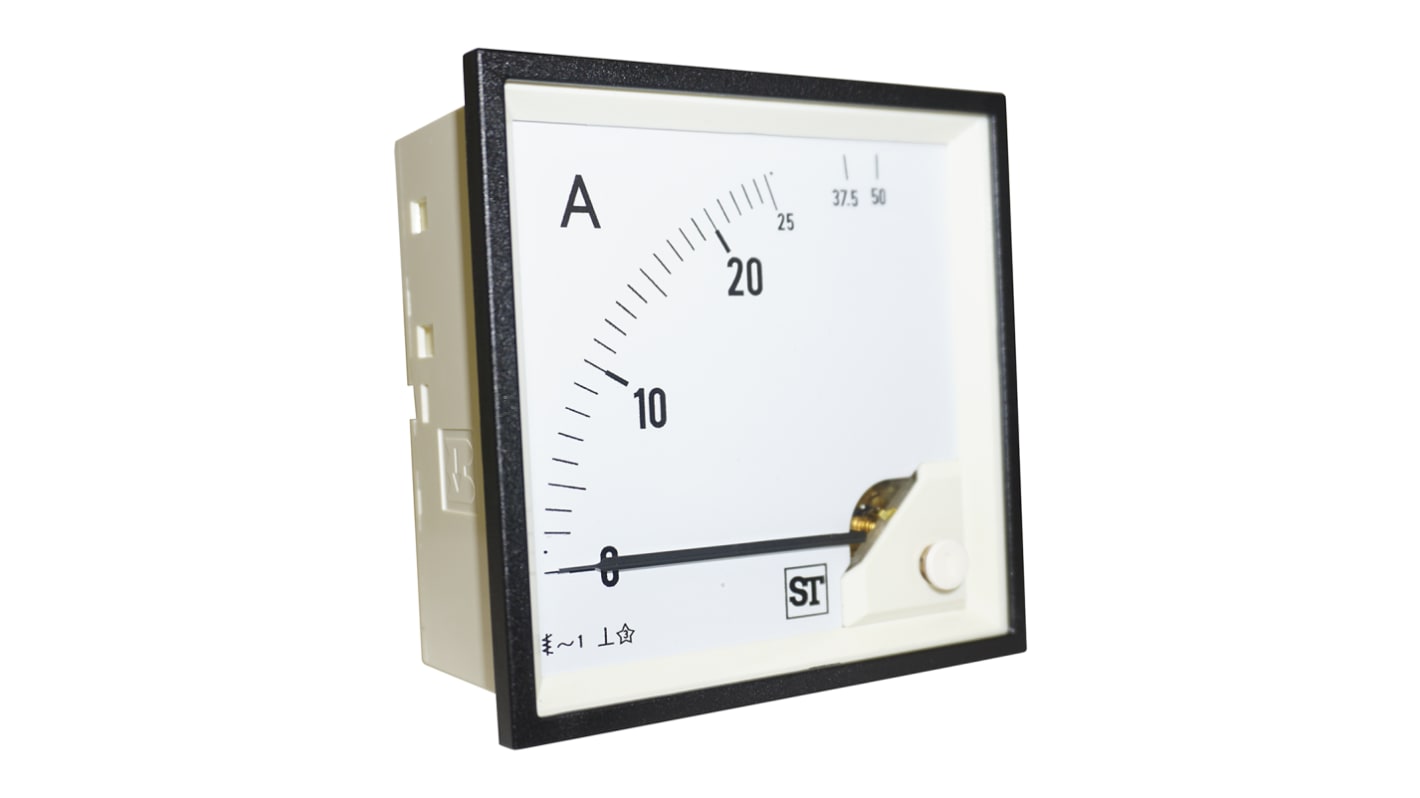 Ampèremètre analogique de panneau V c.a. Sifam Tinsley série Sigma, Echelle 25A, 92mm x 92mm