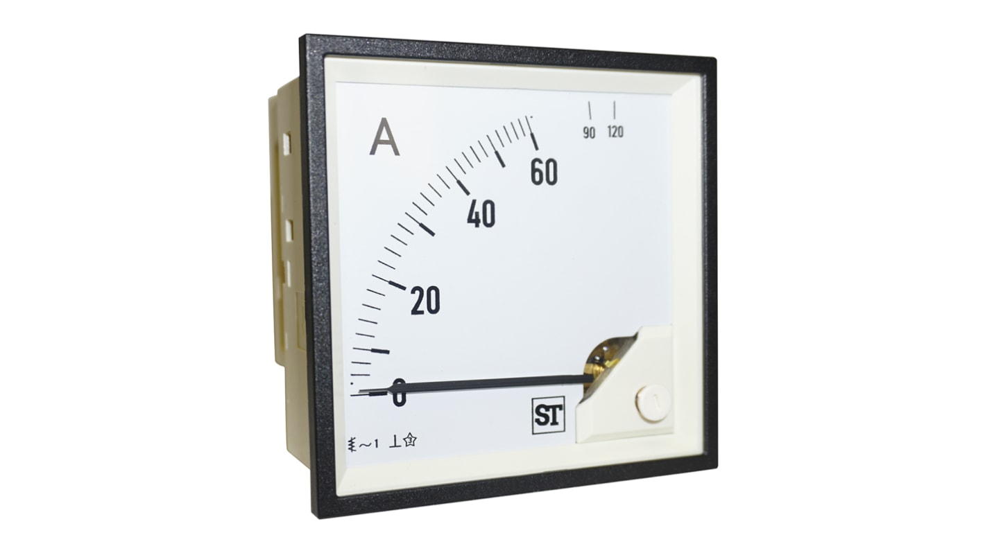 Sifam Tinsley Sigma Amperemeter 60A AC Dreheisen, 92mm x 92mm T. 62mm, 0 → 60A