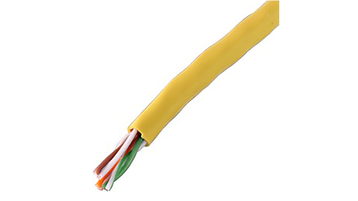 659585 Cinch Cat5e Cable, U/UTP, Yellow, 305m RS