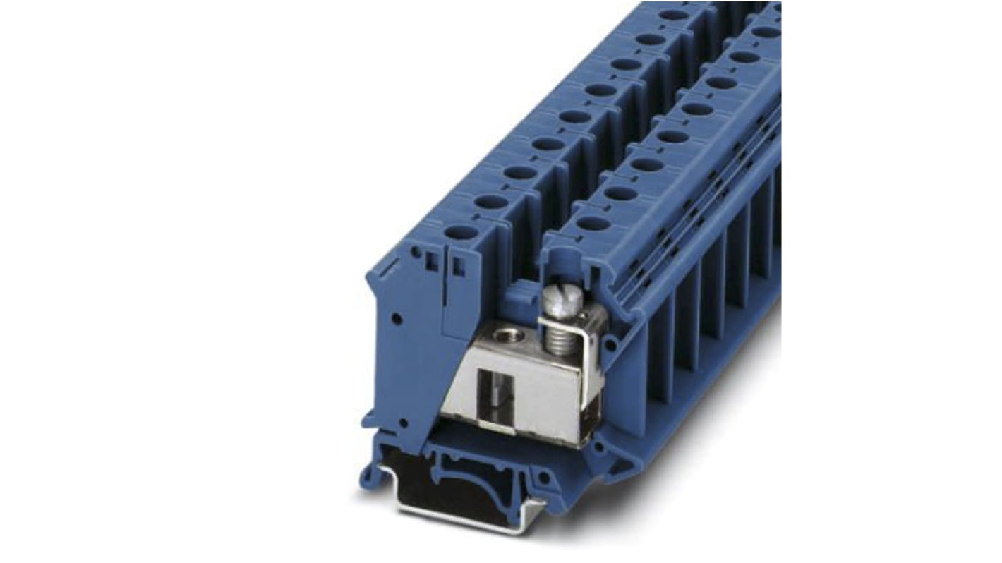 Phoenix Contact UTI 35 BU Series Blue Din Rail Terminal, Single-Level, Screw Termination