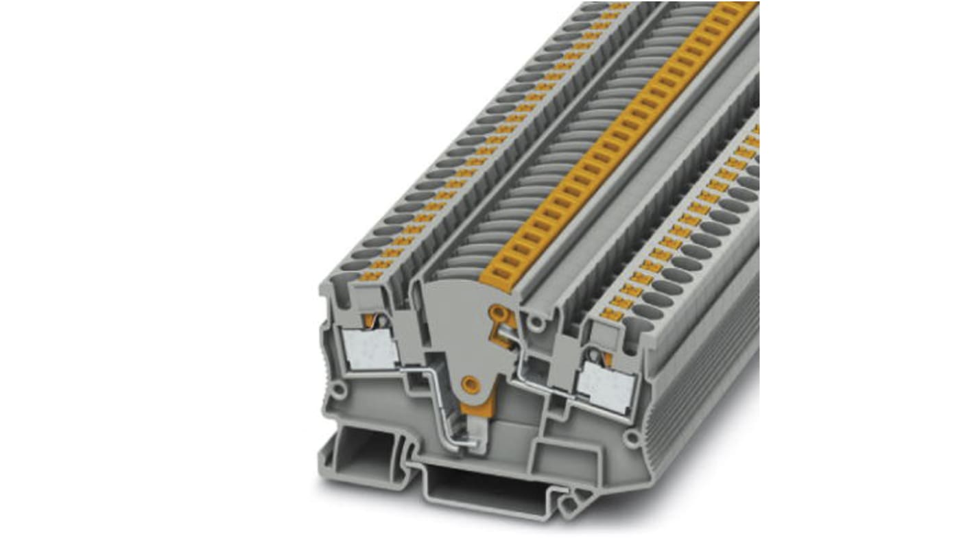 Phoenix Contact PTME 4 Series Grey Disconnect Terminal Block, 0.2 → 6mm², Single-Level, Push In Termination