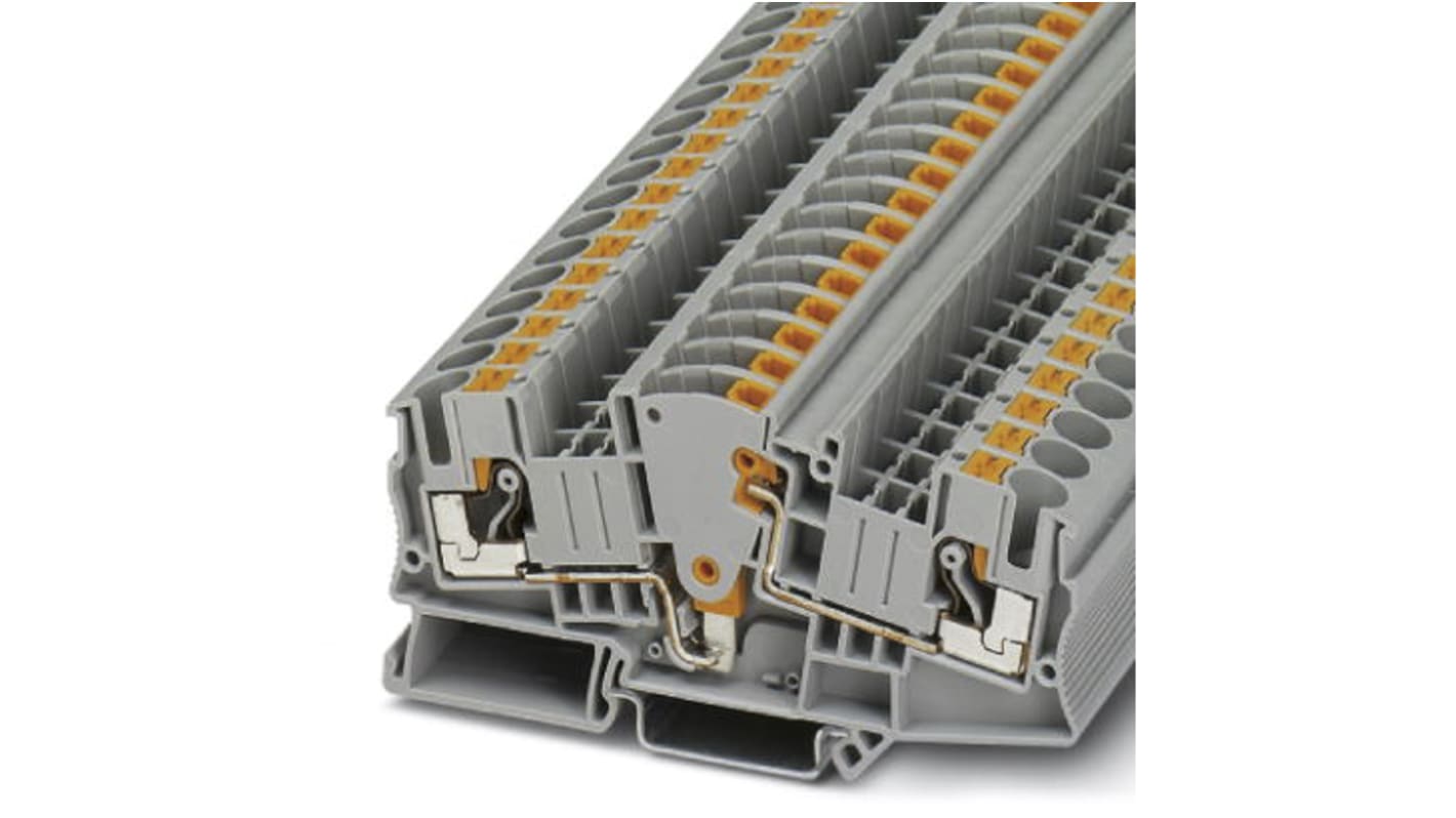 Phoenix Contact PTME 6 Series Grey Disconnect Terminal Block, 0.5 → 10mm², Single-Level, Push In Termination