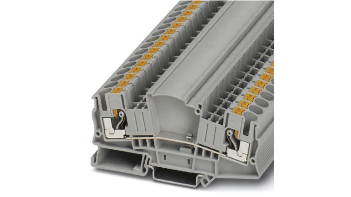 Phoenix Contact PTMED 6 Series Grey Din Rail Terminal, Single-Level, Push In Termination