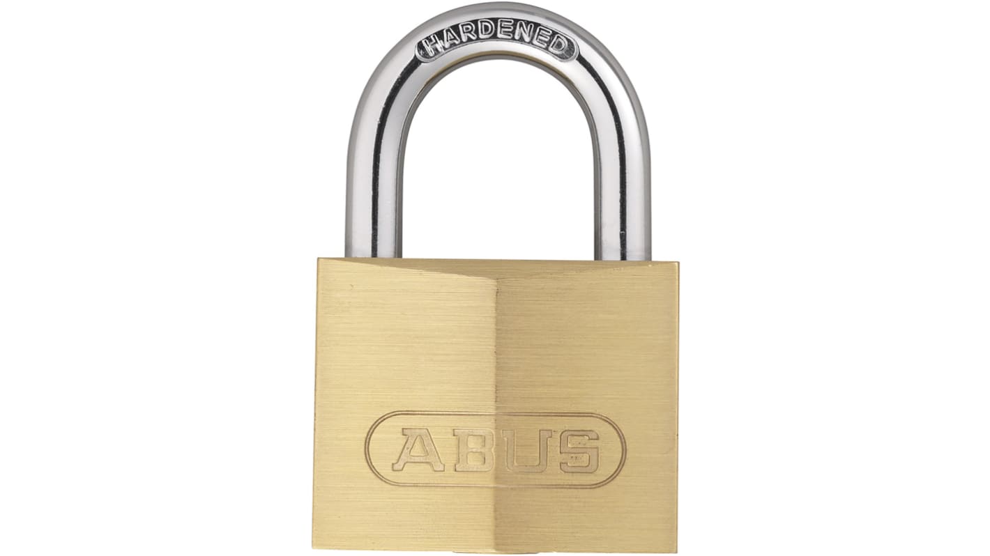 ABUS Key Weatherproof Brass Padlock, 6mm Shackle, 39mm Body