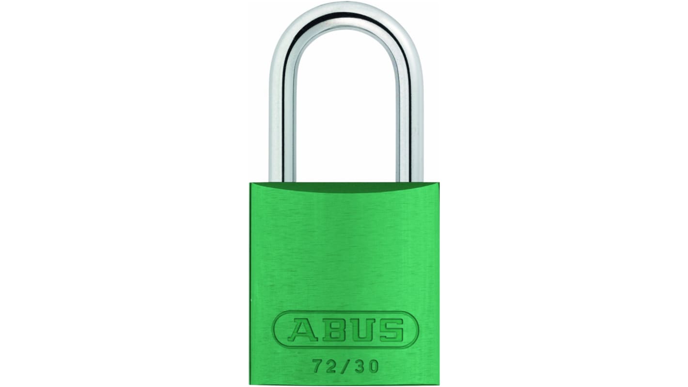 ABUS Aluminium, Stahl  Vorhängeschloss mit Schlüssel Grün , Bügel-Ø 4.4mm x 50mm