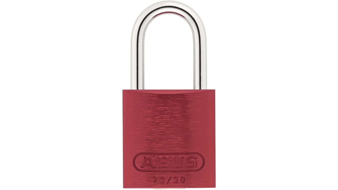 Lucchetto di sicurezza con chiave ABUS per uso interno ed esterno, anello da 4.4mm, L. 50mm, col Rosso