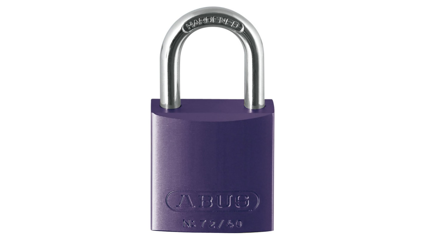 Lucchetto di sicurezza con chiave ABUS per uso interno ed esterno, anello da 6.5mm, L. 34mm, col Viola