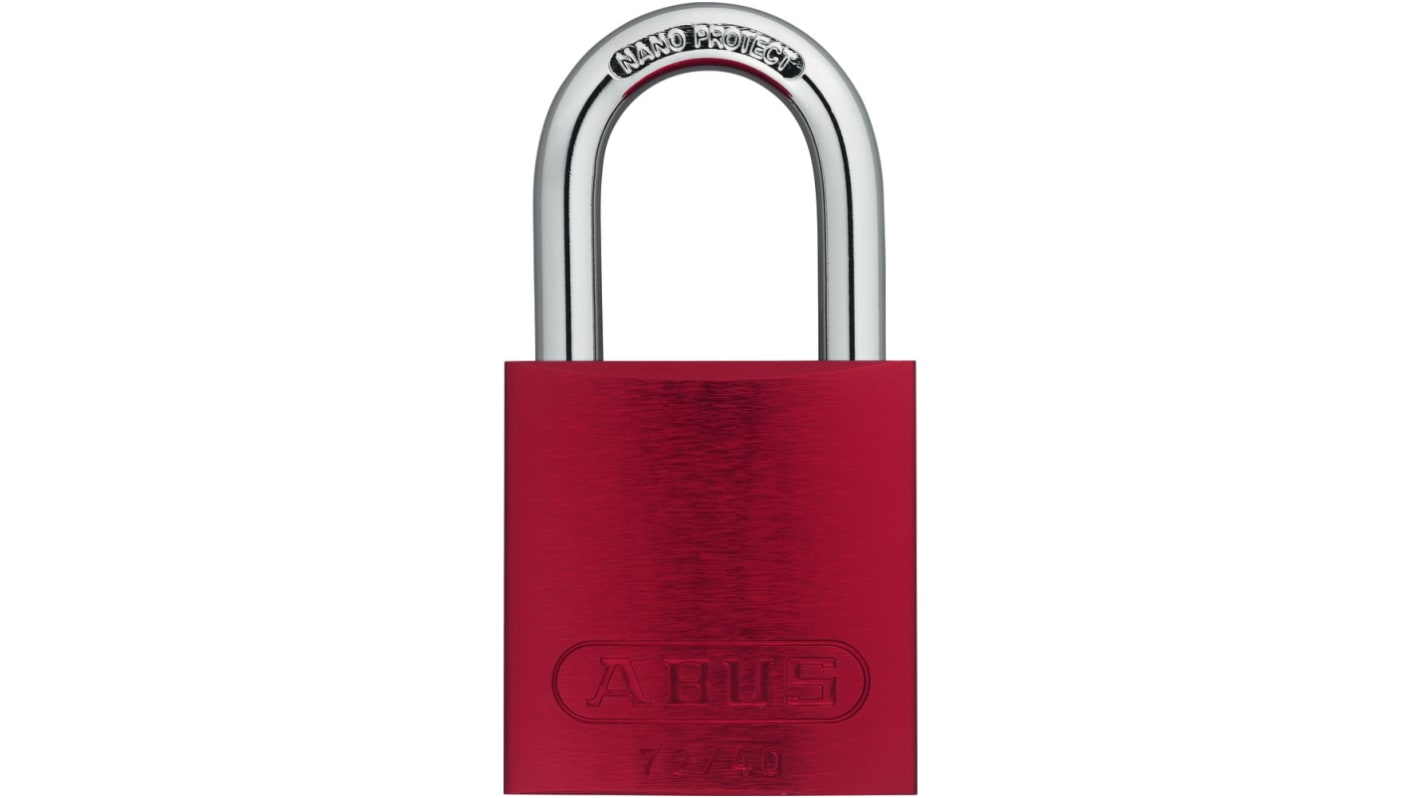 ABUS Aluminium, Stahl Vorhängeschloss mit Schlüssel Rot, Bügel-Ø 6.5mm x 46mm