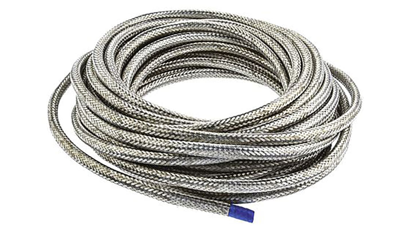 TE Connectivity Expandable Braided Nickel Plated Copper Alloy Cable Sleeve, 10mm Diameter, 10m Length, RayBraid Series