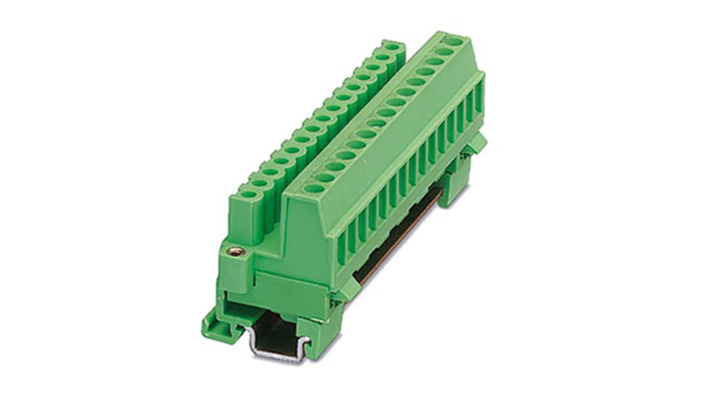 Phoenix Contact MSTBVK 2.5/ 7-STF-5.08 Series Green DIN Rail Terminal Block, Screw Termination