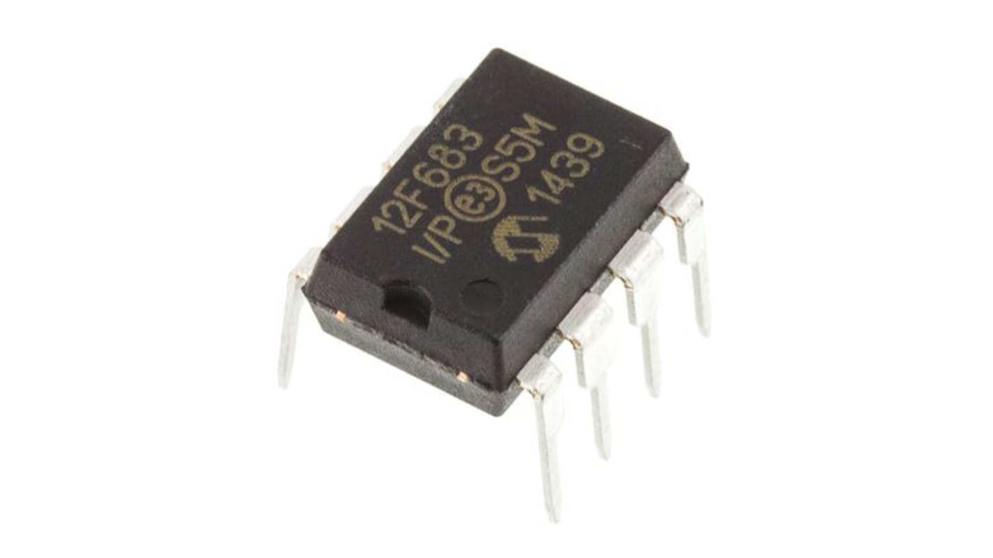 Microcontrollore Microchip, PIC, PDIP, PIC12F, 8 Pin, Su foro, 8bit, 20MHz