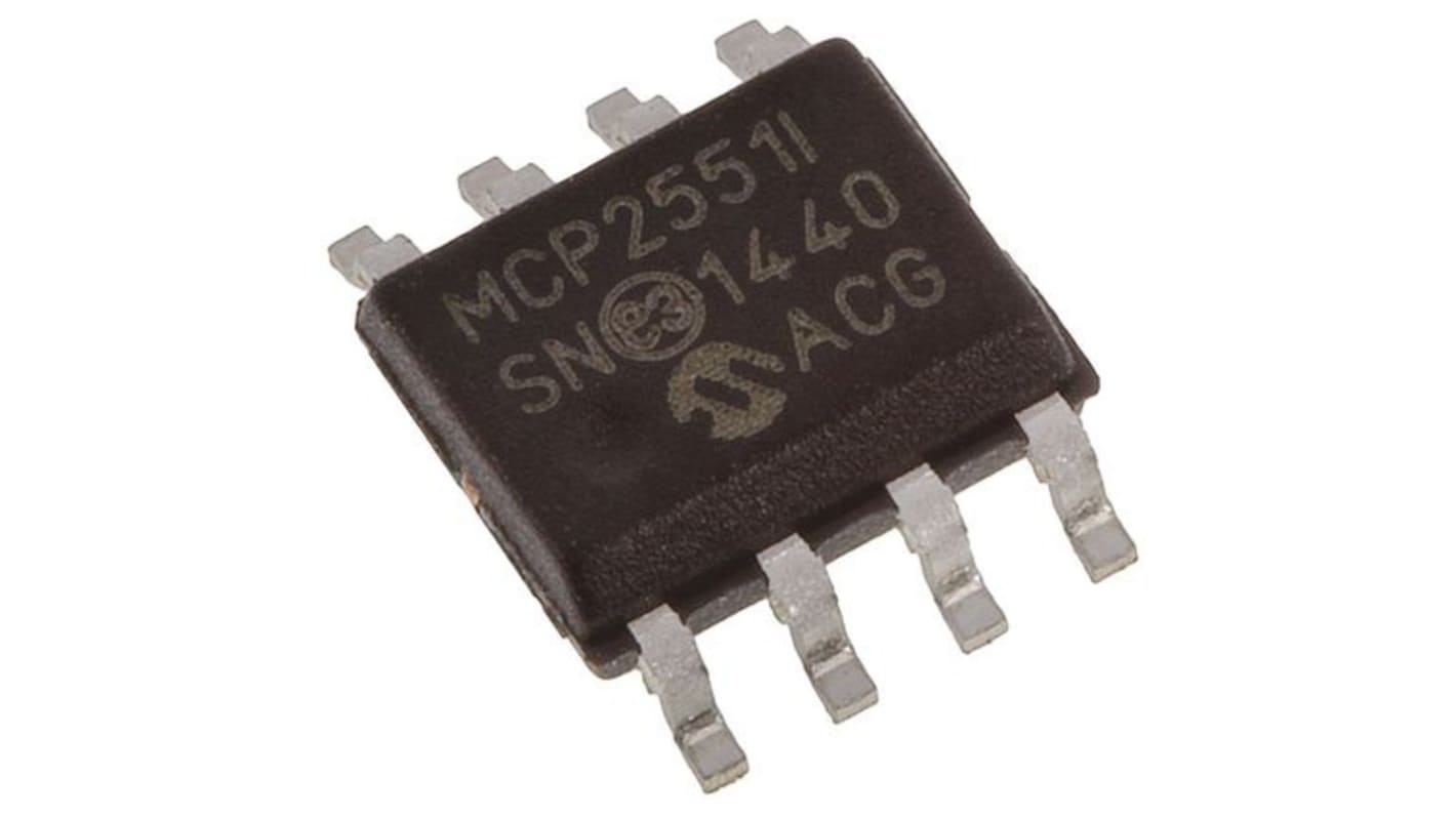 Ricetrasmettitore CAN MCP2551-I/SN, 1MBPS, standard ISO 11898, SOIC 8 Pin