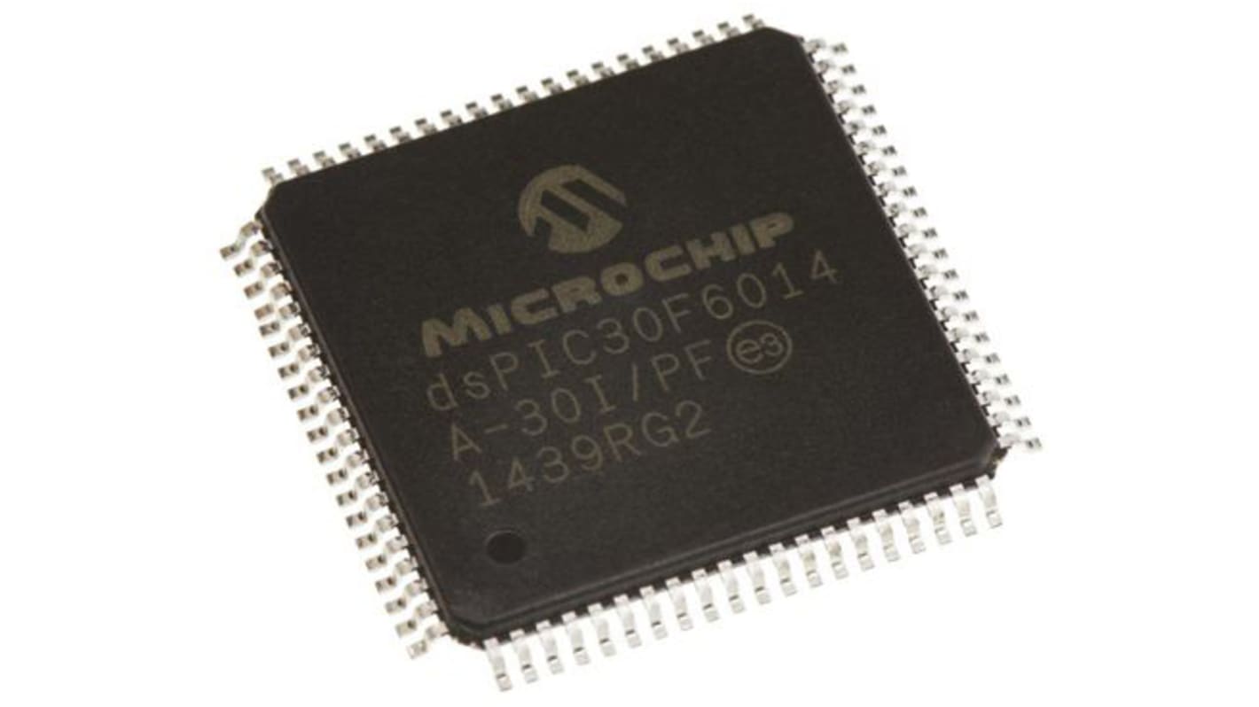 Microchip dsPIC30F Digitaler Signalprozessor 16bit 30MIPS 8,192 kB 4096 kB, 144 kB Flash TQFP 80-Pin 16 x 12 bit ADC 2