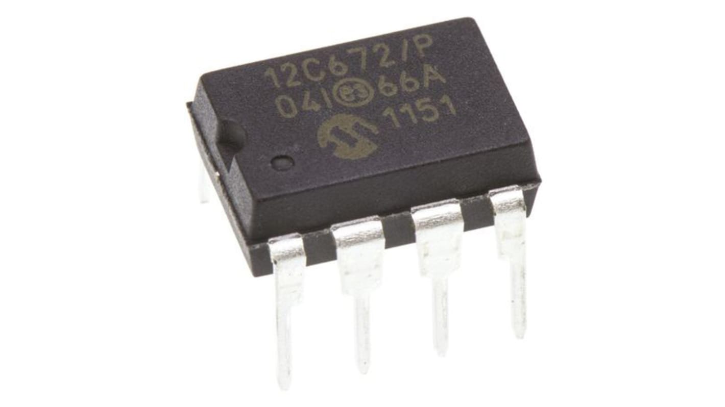 Microchip PIC12C672-04I/P, 8bit PIC Microcontroller, PIC12C, 4MHz, 2048 EPROM, 8-Pin PDIP