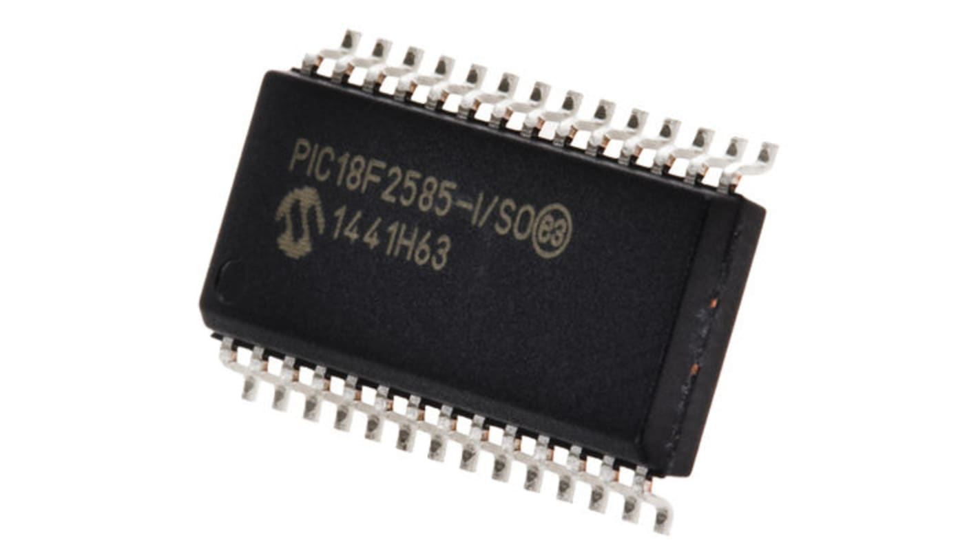 Microchip PIC18F2585-I/SO, 8bit PIC Microcontroller, PIC18F, 40MHz, 1.024 kB, 48 kB Flash, 28-Pin SOIC