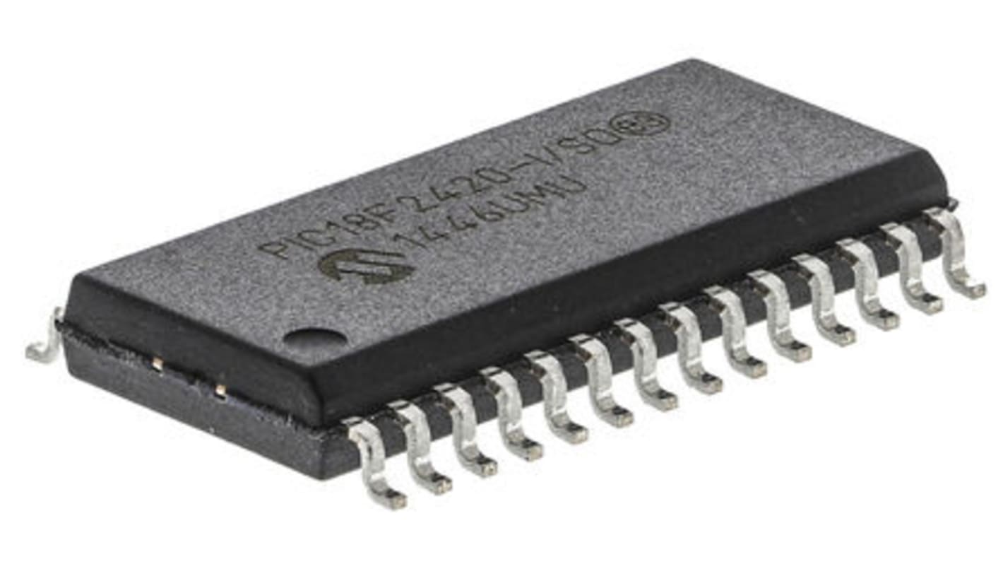 Microchip PIC18F2420-I/SO, 8bit PIC Microcontroller, PIC18F, 40MHz, 16 kB, 256 B Flash, 28-Pin SOIC