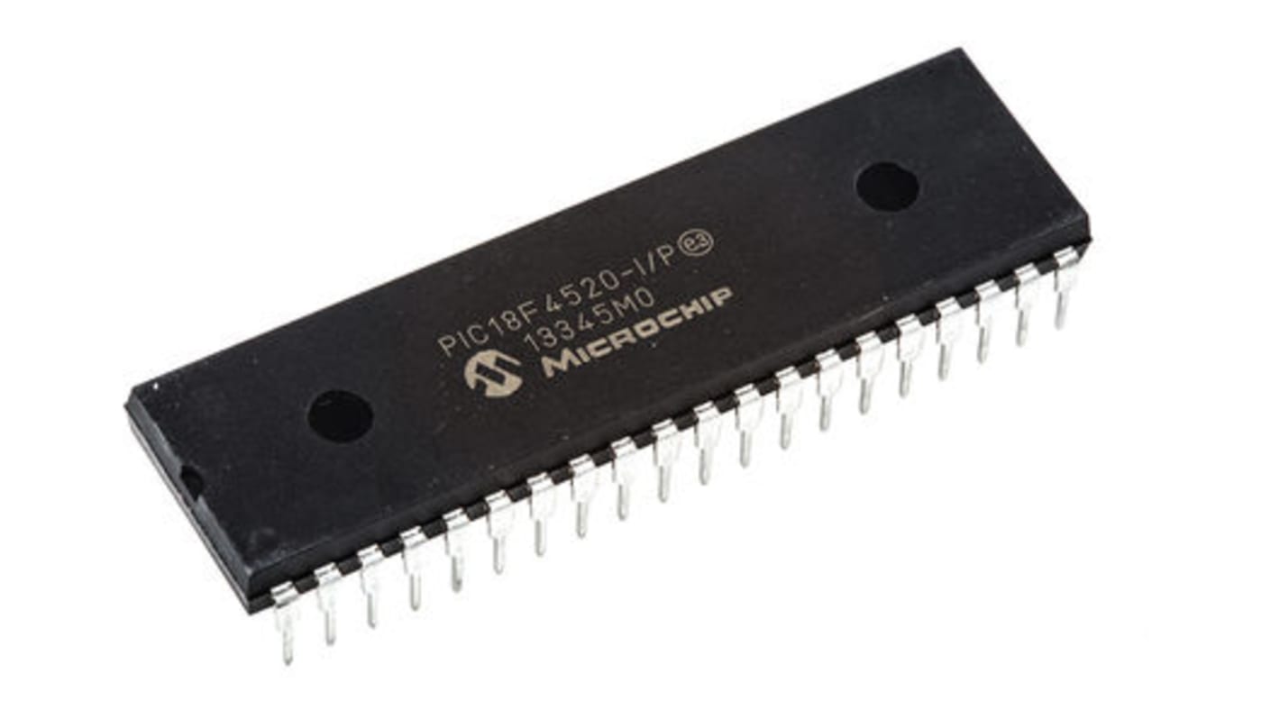 Microcontrolador Microchip PIC18F4520-I/P, núcleo PIC de 8bit, RAM 1,536 kB, 40MHZ, PDIP de 40 pines