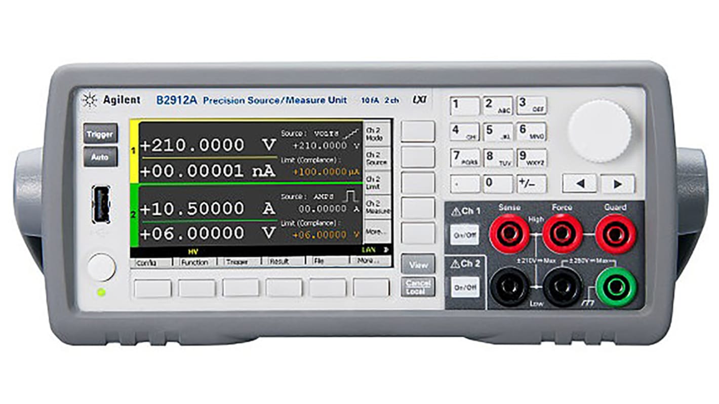 Medidor de fuente Keysight Technologies B2902A, 2 canales, 1 μV → 210 V., 10,5 (salida de pulsos) A, 3 (salida