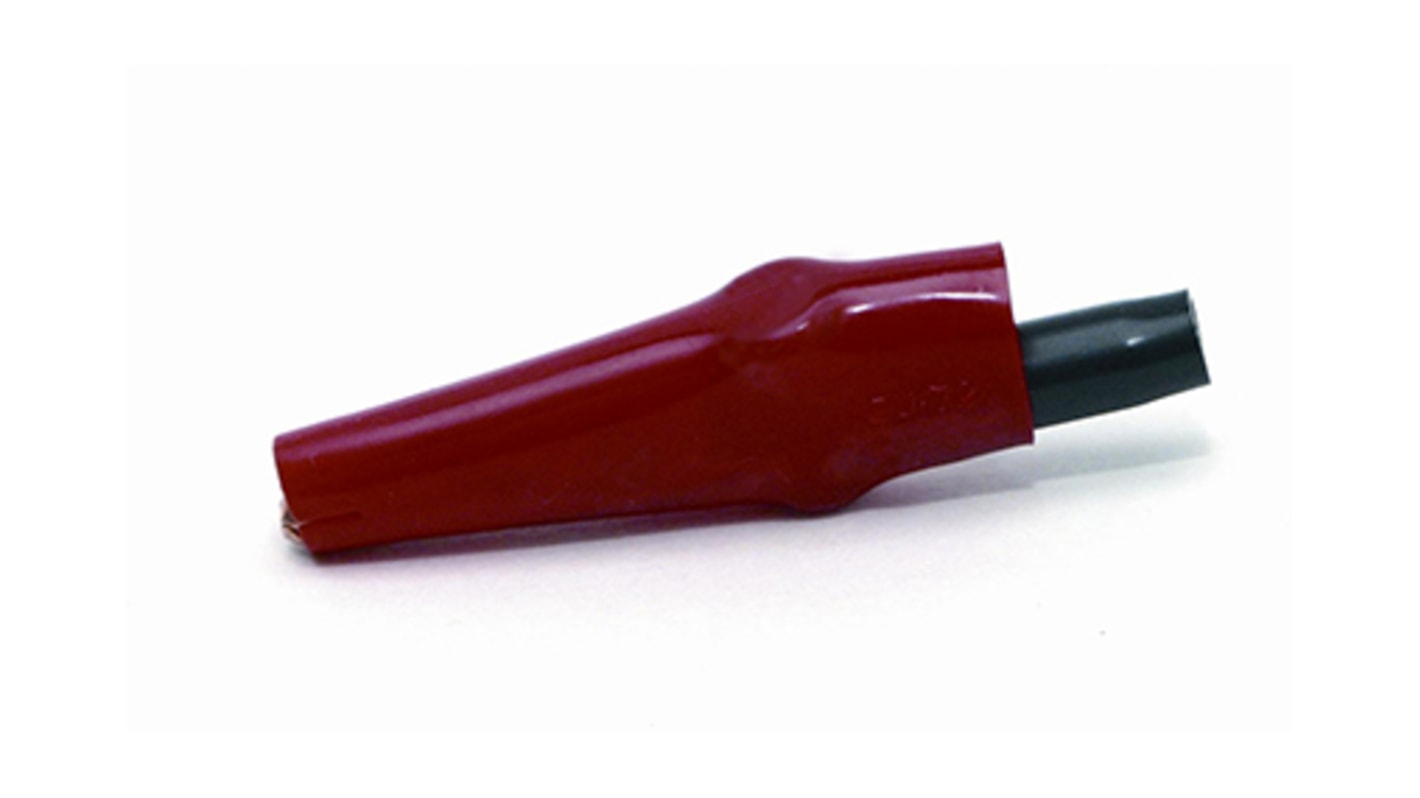 Clip a coccodrillo Mueller Electric, 10A, apertura 7.9mm, isolato, col. Rosso