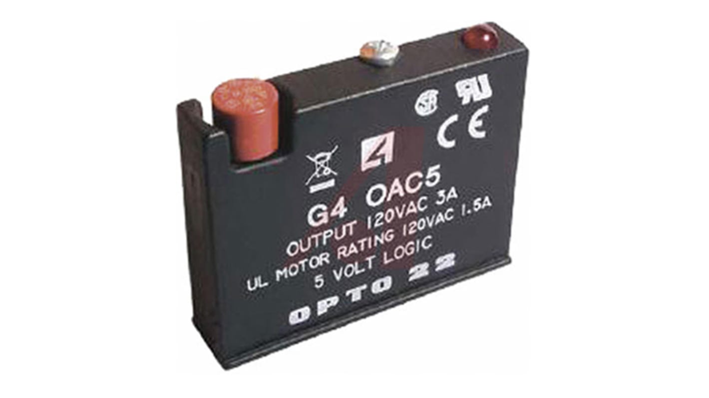 Moduł PLC We/Wy Opto 22 Moduł PLC We/Wy SNAP Cyfrowe, napięciowe AC G4OAC5 48,8 x 12,2 x 41,1 mm Przekaźniki AC,