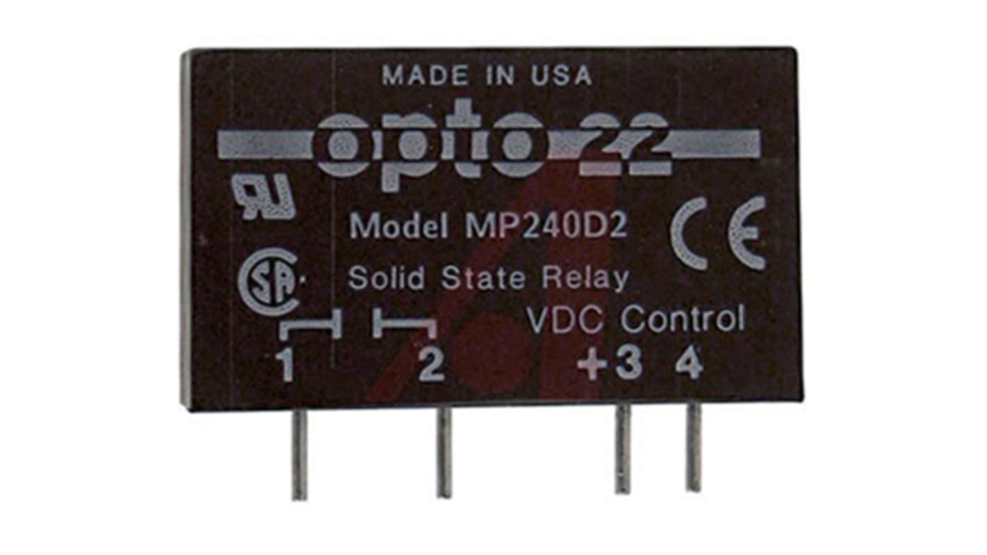 Opto 22 Solid State Relay, 2 A Load, PCB Mount, 240 V ac Load, 32 V dc Control