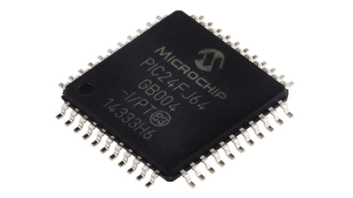 Microchip PIC24FJ64GB004-I/PT, 16bit PIC Microcontroller, PIC24FJ, 32MHz, 64 kB Flash, 44-Pin TQFP