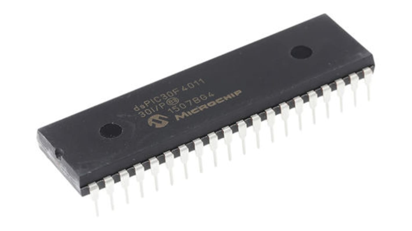 DSPIC30F4011-30I/P Microchip dsPIC30F, 16bit Digital Signal Processor 30MIPS 1.024 kB, 48 kB Flash 40-Pin PDIP