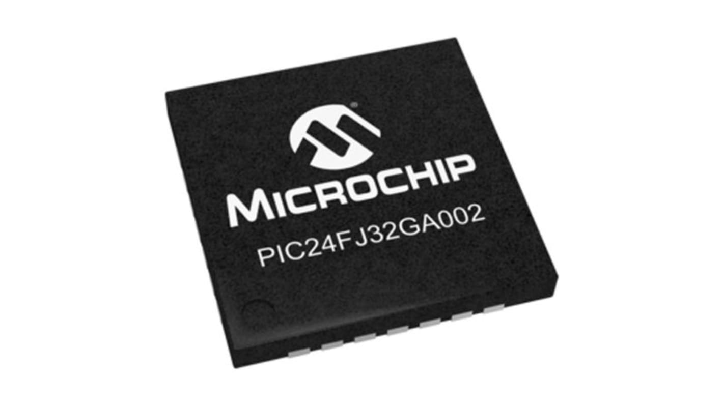 Microcontrolador Microchip PIC24FJ32GA002-I/ML, núcleo PIC de 16bit, RAM 8 kB, 32MHZ, QFN de 28 pines