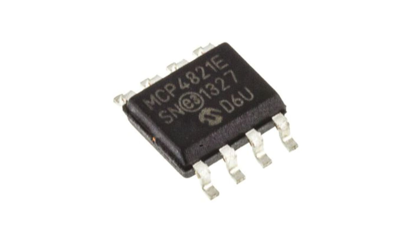Microchip 12 bit DAC MCP4821-E/SN, SOIC, 8-Pin, Interface Seriell (SPI)
