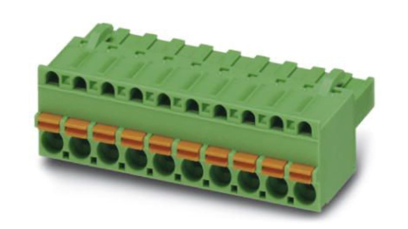 Phoenix Contact 5mm Pitch 19 Way Pluggable Terminal Block, Plug, Spring Cage Termination