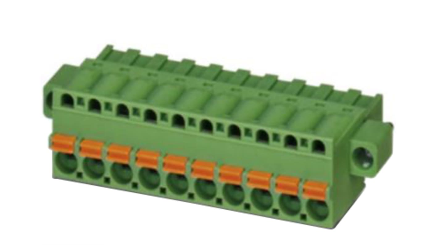 Phoenix Contact 5mm Pitch 17 Way Pluggable Terminal Block, Plug, Spring Cage Termination