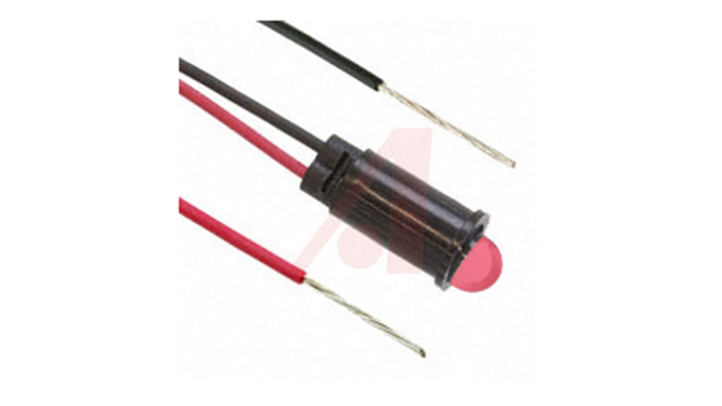 Dialight Red Indicator, 5V, 4mm Mounting Hole Size, Lead Wires Termination