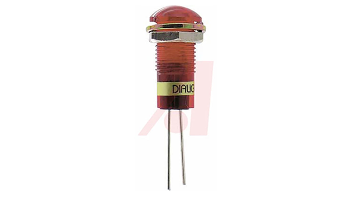 Dialight Red Panel LED, 2V dc, 8.3mm Mounting Hole Size, Lead Wires Termination