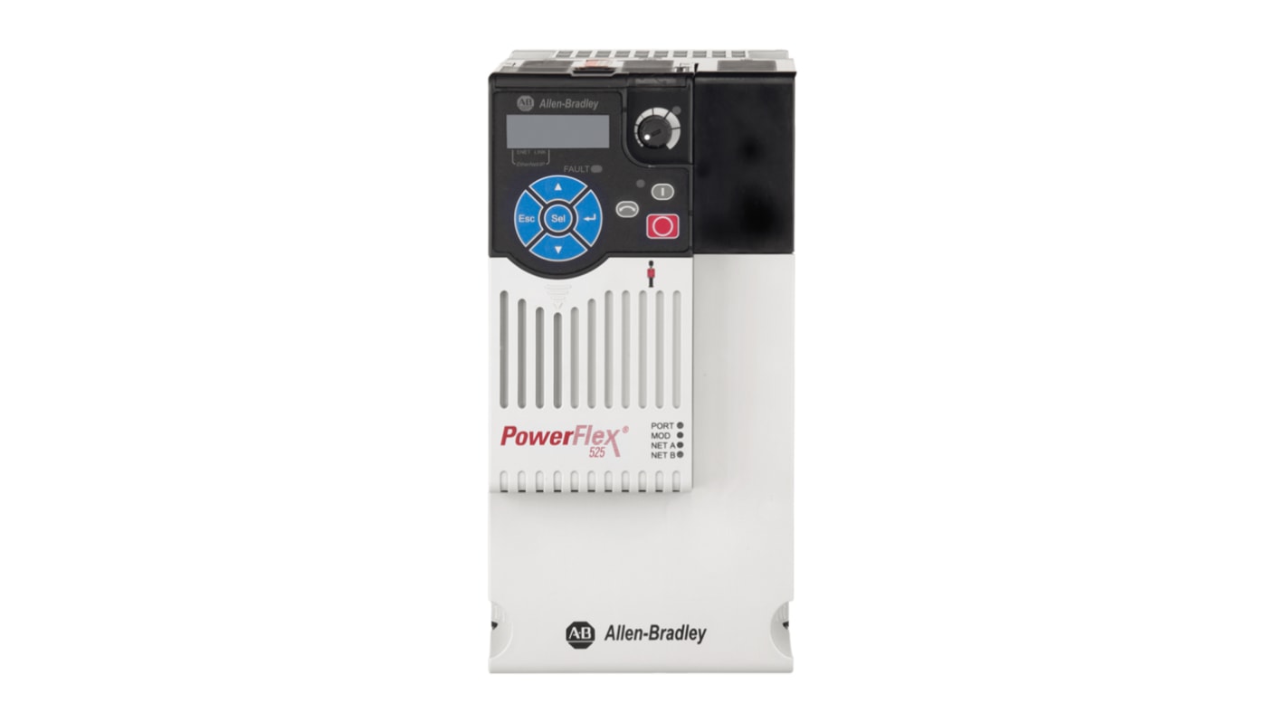 Allen Bradley Inverter Drive, 7.5 kW, 3 Phase, 400 V ac, 17 A, PowerFlex 525 Series