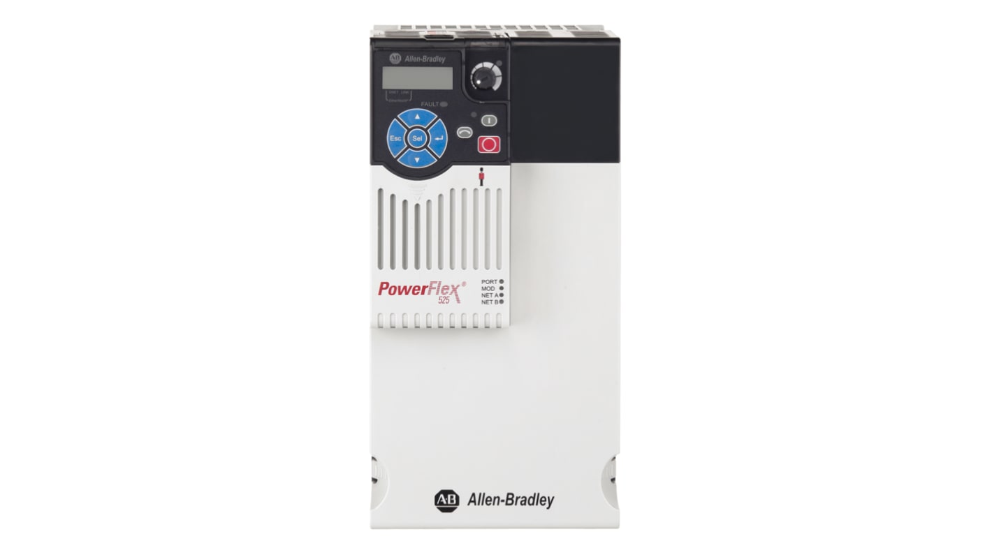 Allen Bradley Inverter Drive, 11 kW, 3 Phase, 400 V ac, 30 A, PowerFlex 525 Series