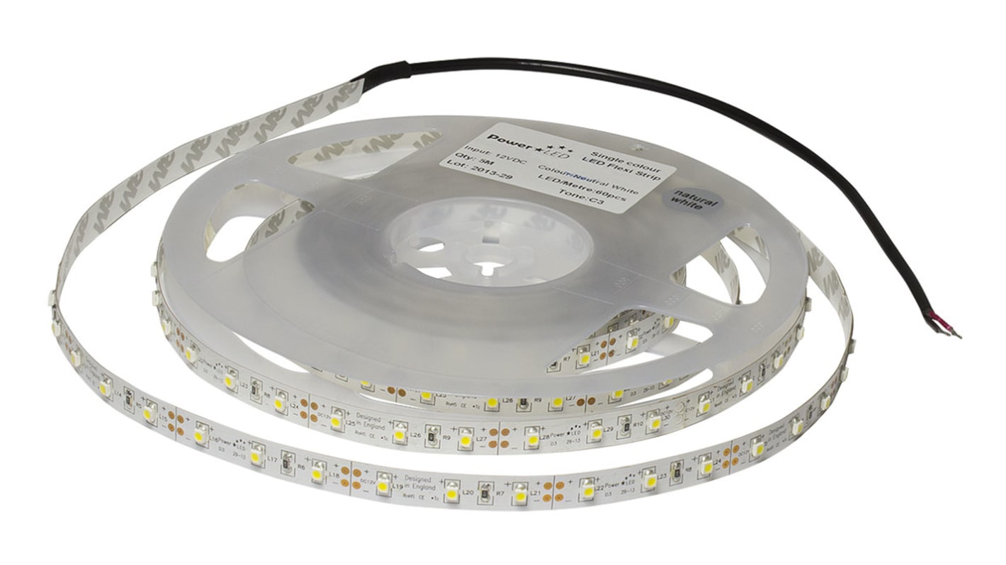 Striscia LED PowerLED, 12V cc, col. Bianco 3000 → 3400K, IP20, serie Chromatic