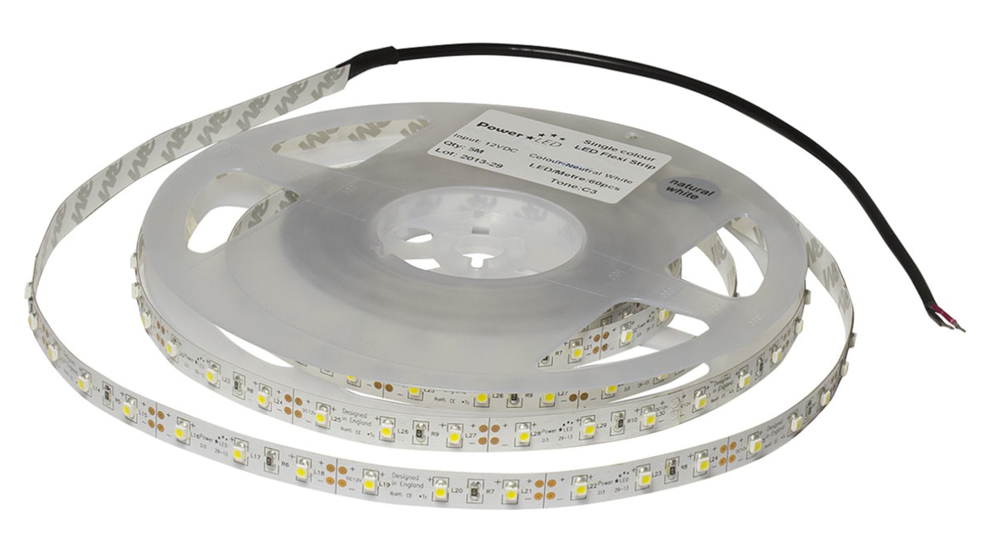 Striscia LED PowerLED, 5m, 12V cc, col. Bianco 3500 → 4500K, IP20, serie Chromatic