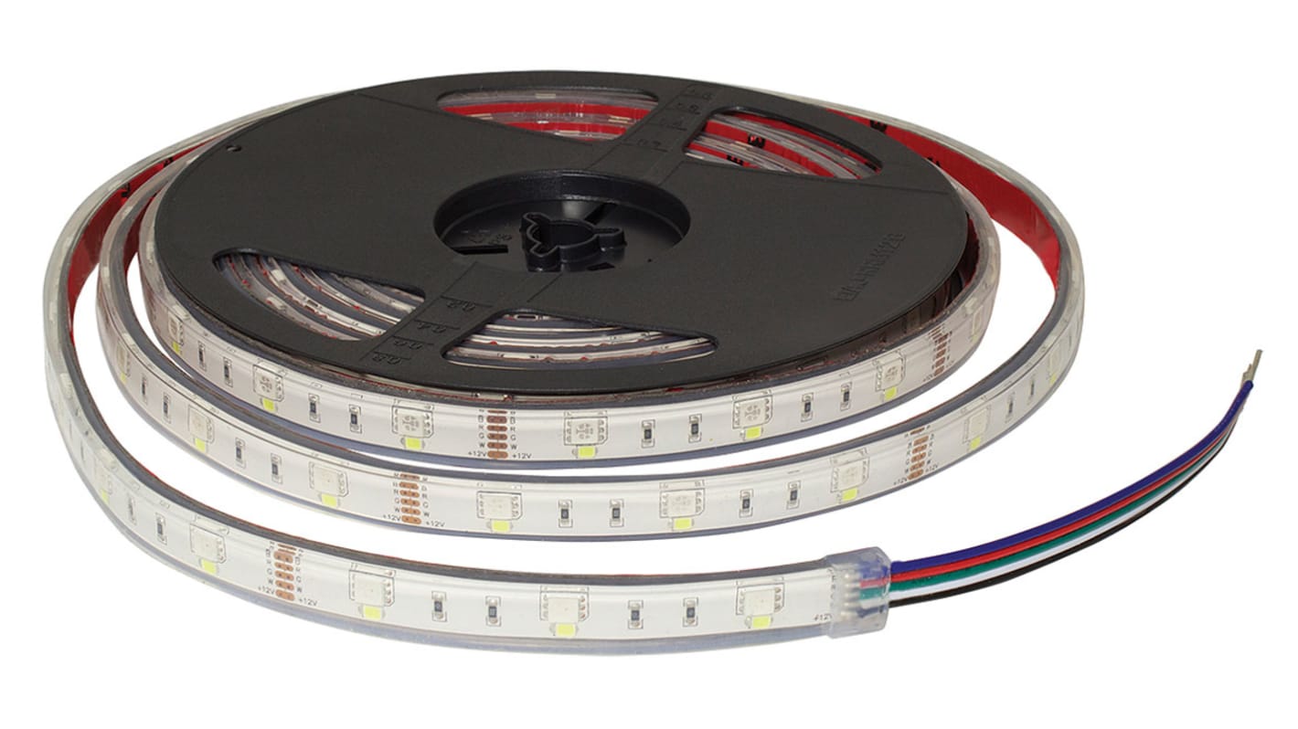 Kék, zöld, piros, fehér LED-es szalagvilágítás 12V dc, 5m IP20, Hajlékony