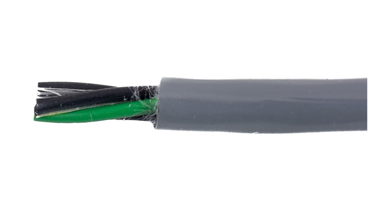 Alpha Wire EcoFlex PUR Control Cable, 4 Cores, 0.33 mm², ECO, Unscreened, 30m, Grey PUR Sheath, 22 AWG
