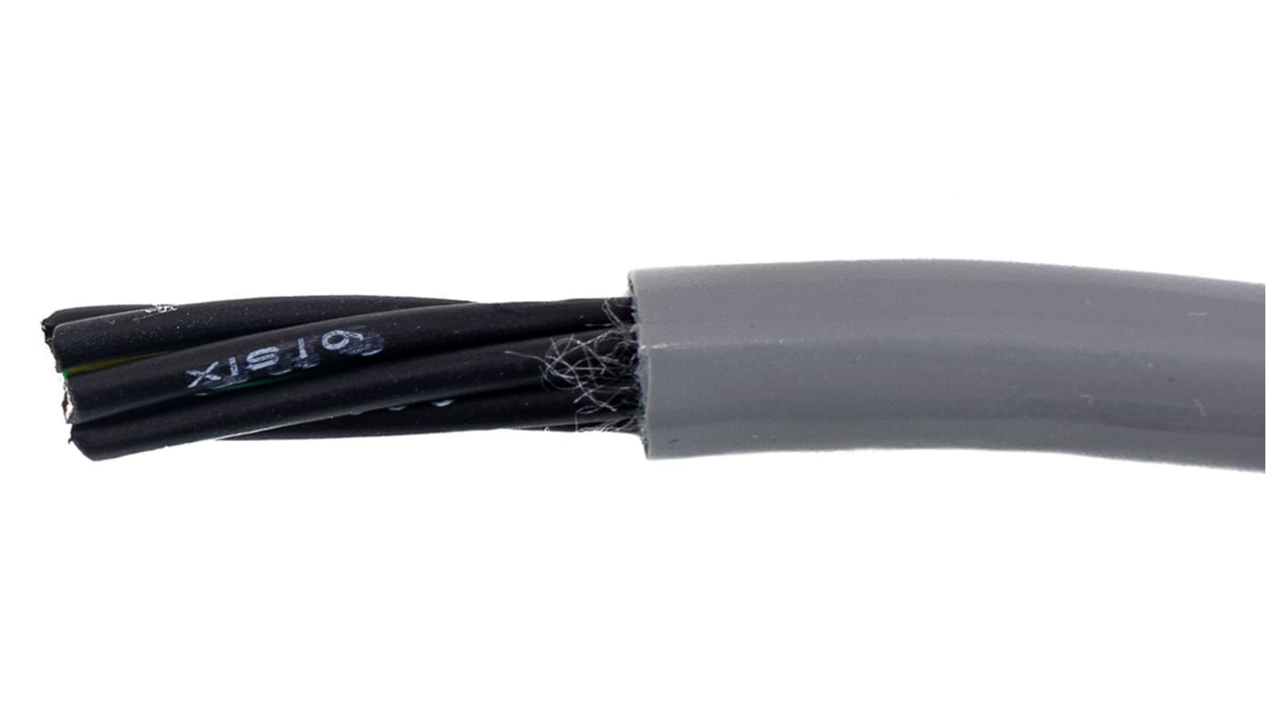 Alpha Wire EcoFlex PUR Multicore Industrial Cable, 7 Cores, 1.33 mm², Unscreened, 30m, Grey Polyurethane PUR Sheath, 16