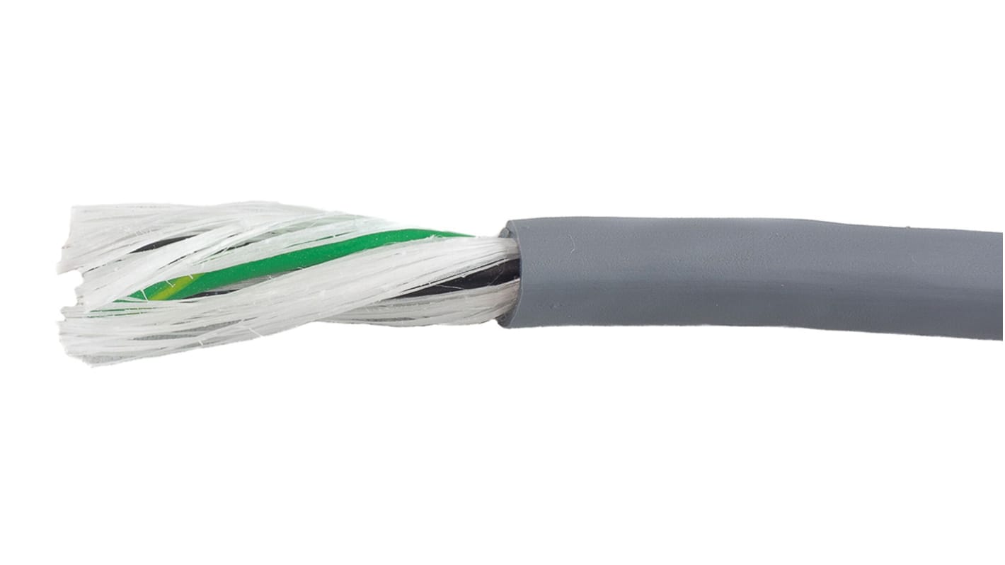 Câble multiconducteur Alpha Wire EcoFlex PUR 600 V, 3 x 3,33 mm², 12 AWG Gris, 30m