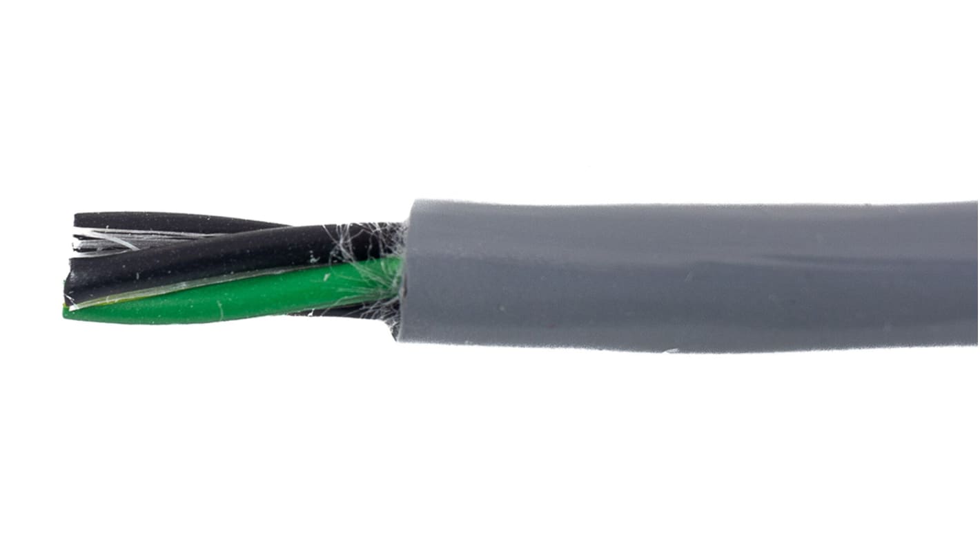 Alpha Wire Ecogen Ecoflex PUR Control Cable, 4 Cores, 3.33 mm², ECO, Unscreened, 30m, Grey PUR Sheath, 12 AWG